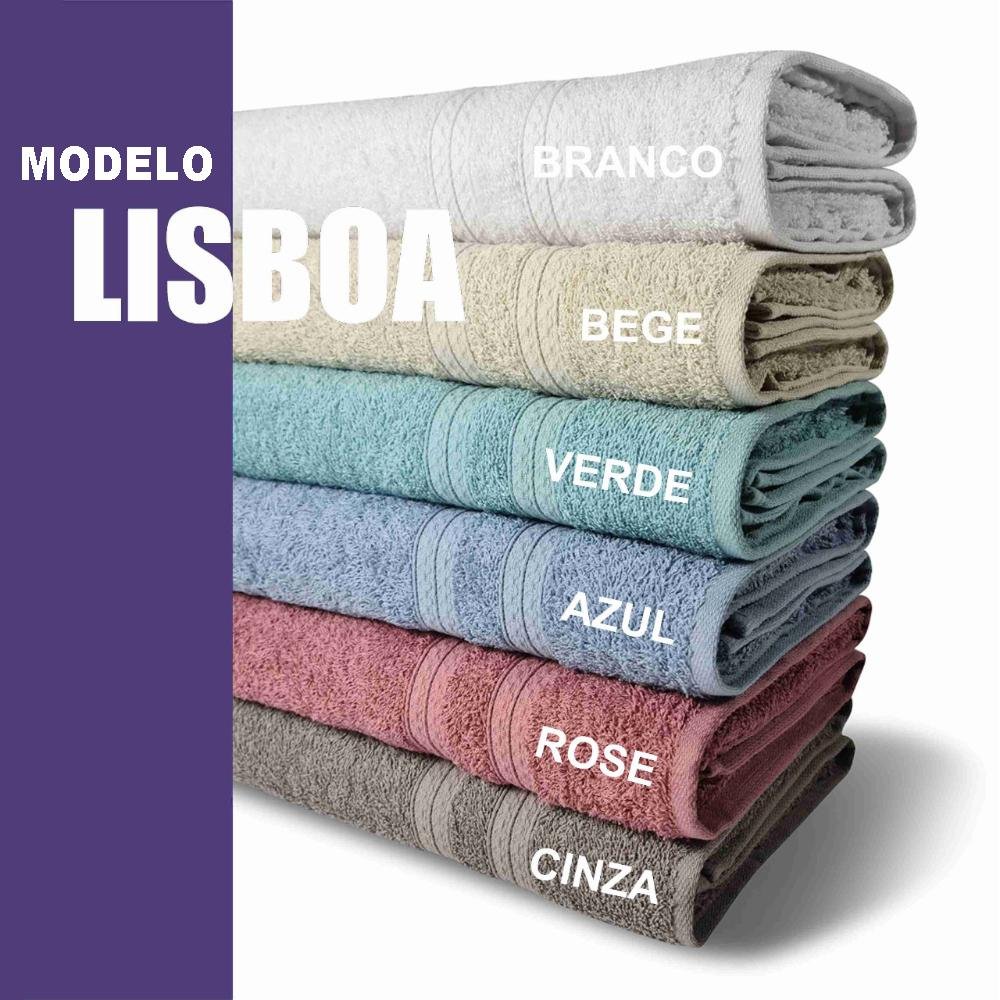 Kit 5 Toalhas de Banho 430g/m² Grande Grossa 80x150cm Lisboa Bege - 3