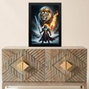 Ver imagem 1 de Quadro Evangélico Leão Guerreiro 24x18cm:moldura Branca