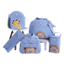 Bolsa maternidade bebê kit 5pç safari azul luxo impermeável - 1