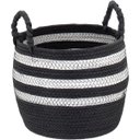 Ver imagem 3 de Kit 3 Cesta Decorativa Organizadora Multiuso Sawalli Fibra Preto