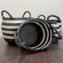 Ver imagem 5 de Kit 3 Cesta Decorativa Organizadora Multiuso Sawalli Fibra Preto
