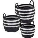 Ver imagem 6 de Kit 3 Cesta Decorativa Organizadora Multiuso Sawalli Fibra Preto
