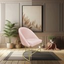 Ver imagem 2 de Kit 04 Cadeiras Poltrona de Jantar Bela Suede Rosa Bebê Base Metálica Industrial Dourado - Pallazio