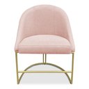 Ver imagem 4 de Kit 04 Cadeiras Poltrona de Jantar Bela Suede Rosa Bebê Base Metálica Industrial Dourado - Pallazio