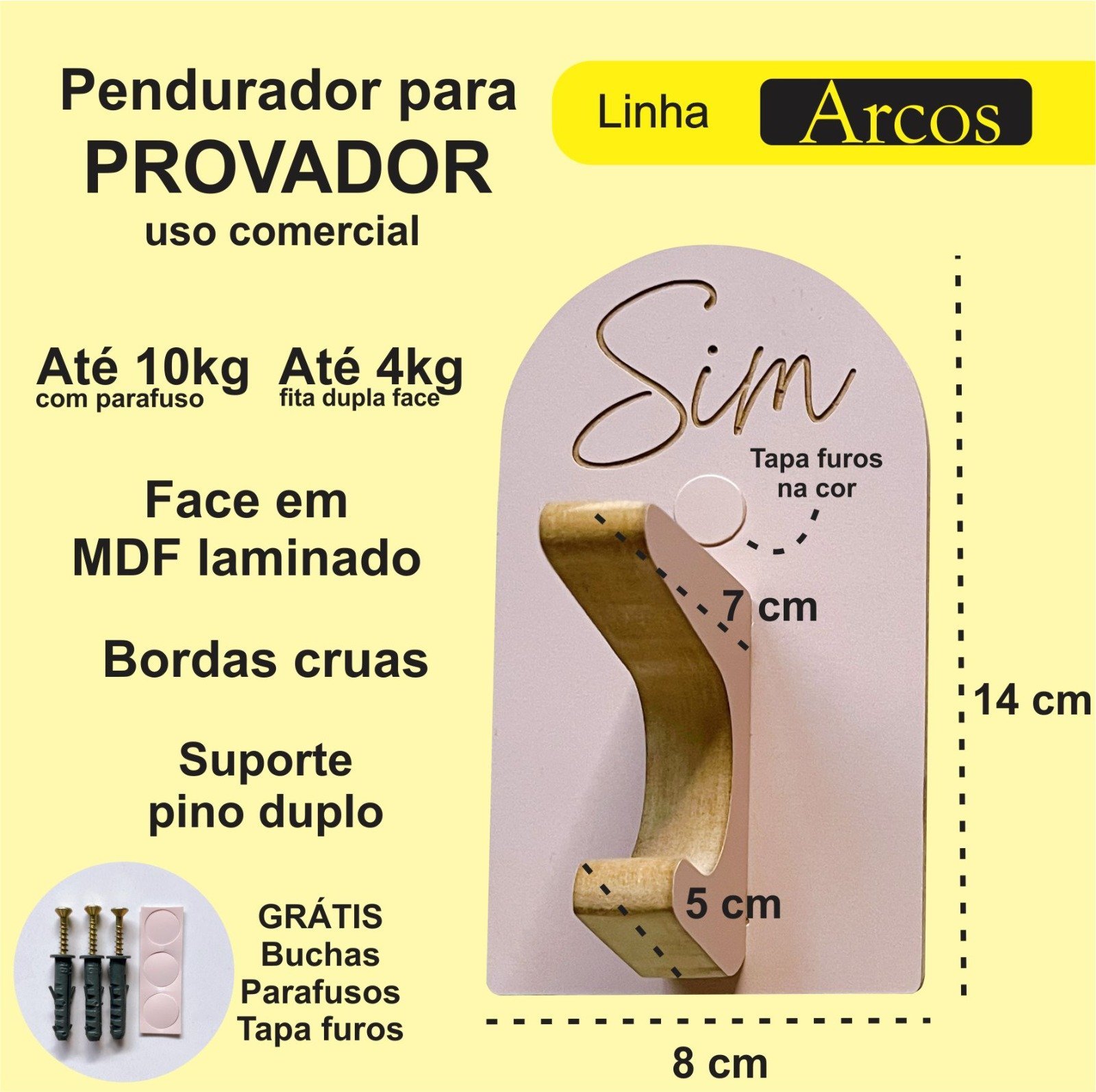 9 Ganchos Provador de Loja Roupas Boho Premium Capela Arco:cinza - 4