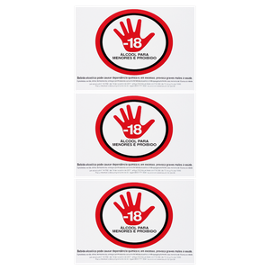 Combo 6 Placas De Sinalização Álcool Para Menores É Proibido 25X20 Acesso - P-5/3 F9e