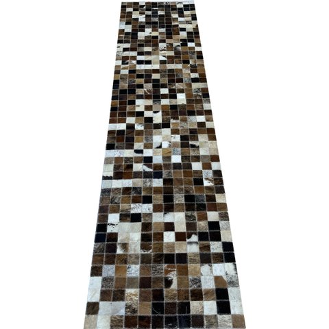 Tapete de Couro Passadeira Marrom Misto 0,60x2,50 sem Bordas