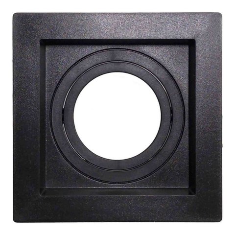 Kit 3 Spot Embutir AR70 Quadrado Preto Recuado