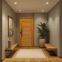 Ver imagem 1 de Porta Batente Misto 14 Fechadura Digital Biometria Puxador Barra Chata 82x210 Cm Direito Rodam Bbb