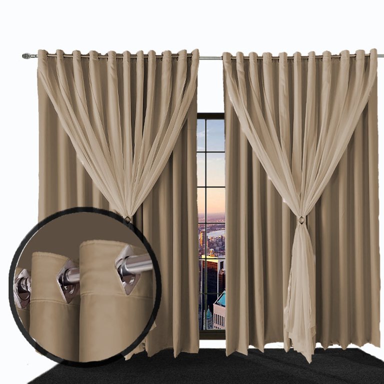 Cortina para Sala e Quarto Blecaute Lea 5,80 X 2,50 Bege