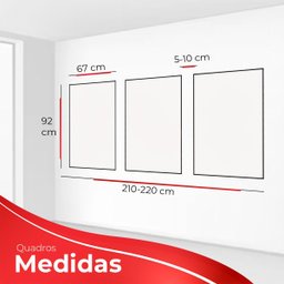 kit com 3 Quadros Decorativos Abstratos com Moldura e Vidro para Sala Quarto Escritório e Clínica 67 - 4