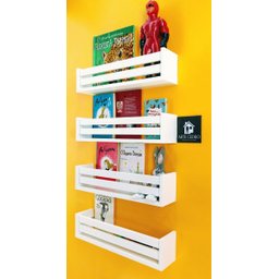 4 Prateleira Nicho Revisteiro Quarto De Criança Estante Infantil De Brinquedos Mdf 55cm - 1