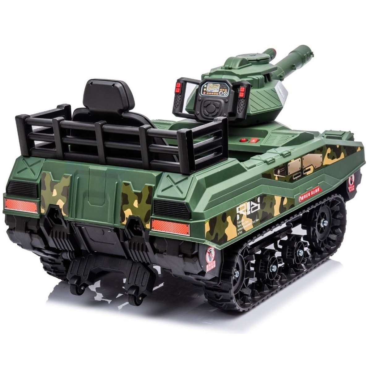 Mini Carro Elétrico Infantil Tanque Guerra 12v Munição Controle Musica Brinqway Bw-279 Verde