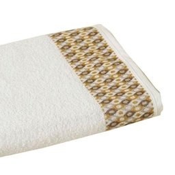 Toalha de Banho Barra Geometrica Naomi Lmpeter 75cm X 130cm Branco - 3