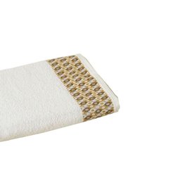 Toalha de Banho Barra Geometrica Naomi Lmpeter 75cm X 130cm Branco - 2