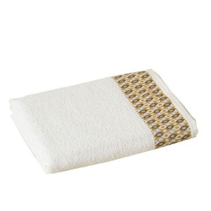 Toalha de Banho Barra Geometrica Naomi Lmpeter 75cm X 130cm Branco