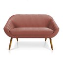 Ver imagem 1 de Namoradeira Giovana 02 Lugares Veludo Rosê Pés Palito Castanho - D'Rossi