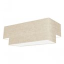 Ver imagem 3 de Plafon Duplo Retangular Vivare Md-3044 Cúpula em Tecido Bivolt Rustico-bege 127/220v