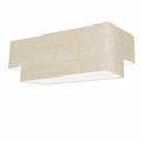 Ver imagem 1 de Plafon Duplo Retangular Vivare Md-3044 Cúpula em Tecido Bivolt Rustico-bege 127/220v