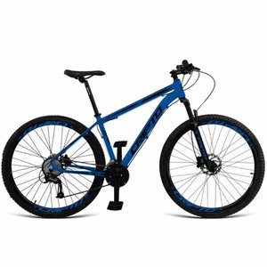 Bicicleta Aro 29 Cripto 24 Vel Freios Hidráulico e Suspensão - 21" Azul Hunter-preto