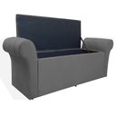 Ver imagem 3 de Báu Calçadeira Cancun 140cm Suede Cinza - Vallisa Decor