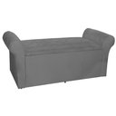 Ver imagem 4 de Báu Calçadeira Cancun 140cm Suede Cinza - Vallisa Decor