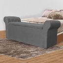 Ver imagem 2 de Báu Calçadeira Cancun 140cm Suede Cinza - Vallisa Decor