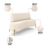 Sofá 2 Lugares Living 160cm Pé Ferro Dourado Maraú Bouclê Bege K01 - D'rossi - 3