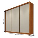 Ver imagem 3 de Guarda Roupa Casal Londres 3 Portas 4 Gavetas Cinamomo Fendi - Novo Horizonte