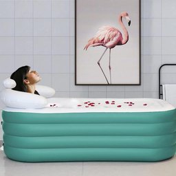 Banheira Ofurô Inflável Adulto Dobrável 120l com Bomba Elétrica Bivolt Vg Plus Verde - 2