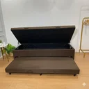 Ver imagem 4 de Cama Box Baú Solteiro Bicama + Colchão D20 12 cm Suede Marrom sem Cabeceira