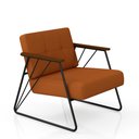 Ver imagem 1 de Poltrona Estofada Columbia Estilo Industrial Preto/terracota - M.a Preto Fosco/suede Terracota