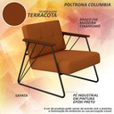 Ver imagem 4 de Poltrona Estofada Columbia Estilo Industrial Preto/terracota - M.a Preto Fosco/suede Terracota