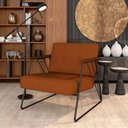 Ver imagem 2 de Poltrona Estofada Columbia Estilo Industrial Preto/terracota - M.a Preto Fosco/suede Terracota