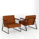 Ver imagem 3 de Poltrona Estofada Columbia Estilo Industrial Preto/terracota - M.a Preto Fosco/suede Terracota