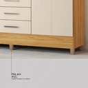 Ver imagem 7 de Guarda Roupa Capelinha Pérsia 4 Portas Cinamon Touch/off White com Espelho - Demóbile