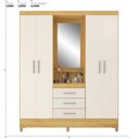 Ver imagem 3 de Guarda Roupa Capelinha Pérsia 4 Portas Cinamon Touch/off White com Espelho - Demóbile