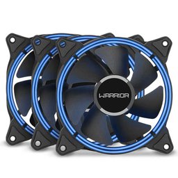 Kit 3 Coolers 120mm Multilaser Warrior Harb - LED Azul - GA193 - 1