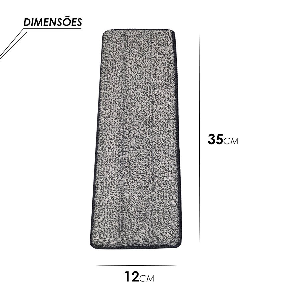 Refil Rodo Mop Flat Esfregão Microfibra 02 Unidades - 3
