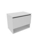 Ver imagem 2 de Balcão Gabinete Armário Suspenso 60 cm Sem Cuba 1 Porta 1 Nicho Para Banheiro Branco
