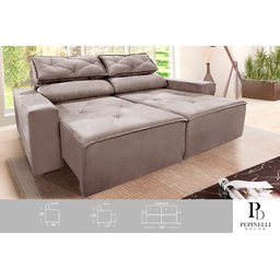 Sofá Retrátil e Reclinável 1,80m com Molas – Conforto e Estilo para Sua Sala - 1