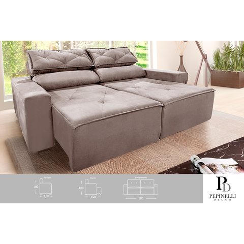 Sofá Retrátil e Reclinável 1,80m com Molas – Conforto e Estilo para Sua Sala