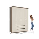 Ver imagem 5 de Guarda-Roupa 4 Portas 2 Gavetas 100% MDF 168cm x 230cm Nobre Off White/Rustic
