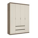 Ver imagem 3 de Guarda-Roupa 4 Portas 2 Gavetas 100% MDF 168cm x 230cm Nobre Off White/Rustic