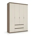 Ver imagem 3 de Guarda-Roupa 4 Portas 2 Gavetas 100% MDF 168cm x 230cm Nobre Yescasa Off White/Rustic