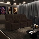 Ver imagem 6 de Poltrona Reclinável 3 lugares para Sala de Cinema Pequim Veludo Marrom - Gran Belo