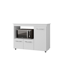 Ver imagem 1 de Balcão Multiuso Liza 114m 3 Portas com Nicho para Forno/microondas - Branco Móblis