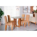 Ver imagem 2 de Mesa para Sala de Jantar Flora Quadrada 94 X 94 Cm Mdf/vidro Cimol Nature/off White