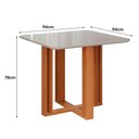 Ver imagem 4 de Mesa para Sala de Jantar Flora Quadrada 94 X 94 Cm Mdf/vidro Cimol Nature/off White