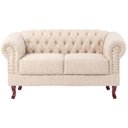 Ver imagem 4 de Namoradeira Chesterfield Duque 2 Lugares em Linho Champanhe
